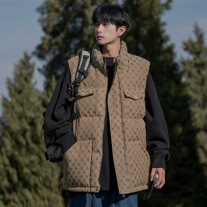加棉马甲男新款2025爆款冬季加厚痞帅外套休闲立领坎肩保暖背心