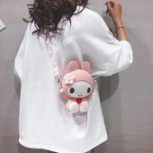 网红2020新款 可爱卡通儿童斜挎包单肩小包包女时尚 百搭硅胶手机包