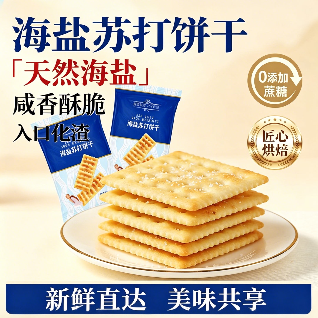 海盐苏打饼干独立包装养胃无蔗糖图片