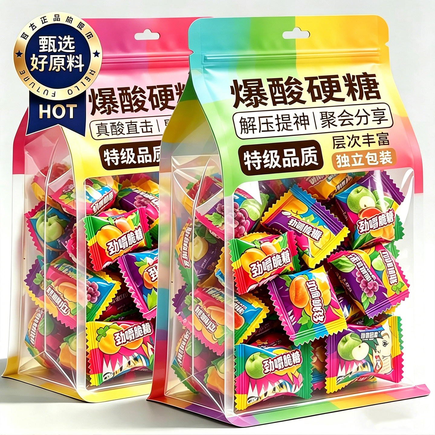 酸糖硬糖果奖励学生六一儿童节零食批发水果糖网红爆款独立小包装