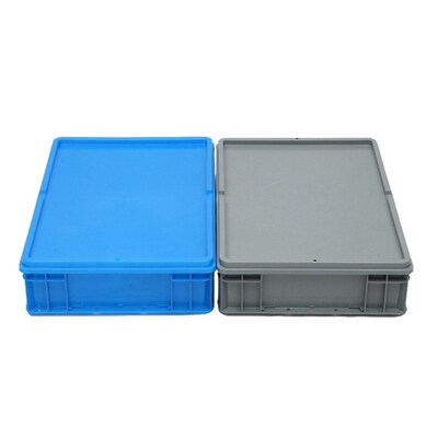 EU4611物流箱加厚周转箱长方形灰色胶箱储物过滤箱大号箱子带盖