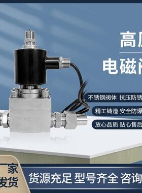 高压电磁阀水气油304不锈钢螺纹法兰AC220DC24V流体电磁控制阀