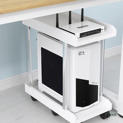 台式电主机托架双层移F9696J95脑动向轮底座托万盘置地式机箱打机