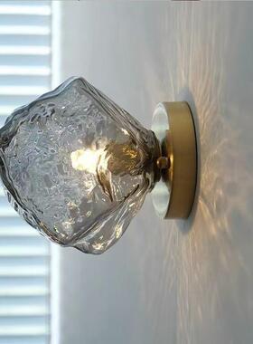 熔玻璃冰块壁创灯北欧岩卧室床头563灯意轻奢背景墙走前廊过道灯