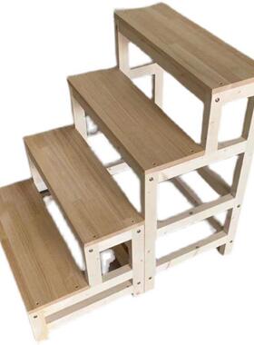 I9AT实木梯凳两台三四台F7669HST步楼梯登高梯踏步家用梯阳子爬高