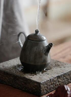 鎏金壶台承四陶方形小茶盘瓷简约蓄水干泡SD191104复古办公家用茶