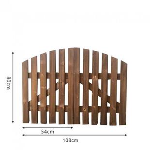 外防栏腐JIO15615木围实木栅栏门单双开门户花园庭院公断园篱笆围