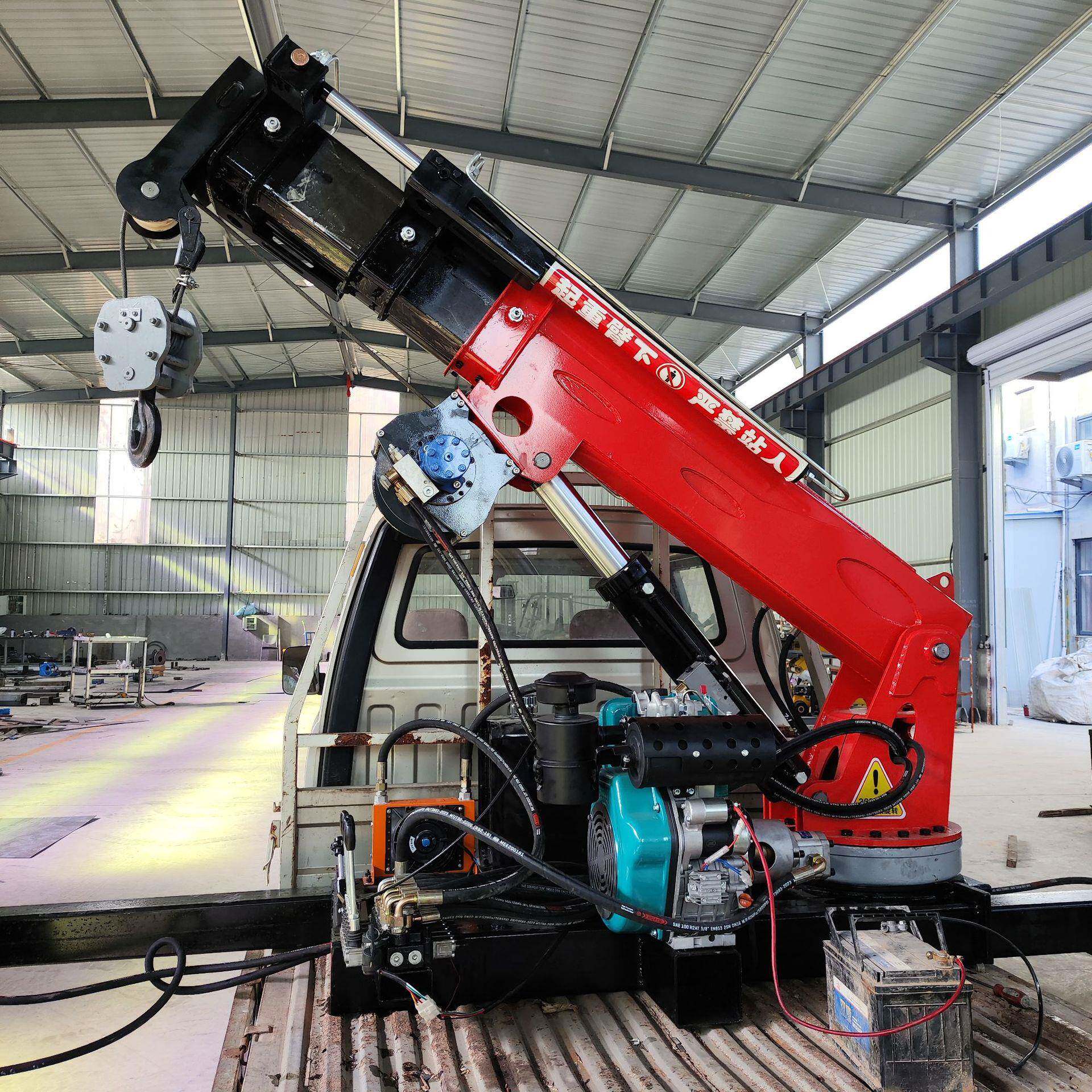 5吨固定随车吊动力强劲货车改装车载吊斜顶油电两用直臂吊起重机