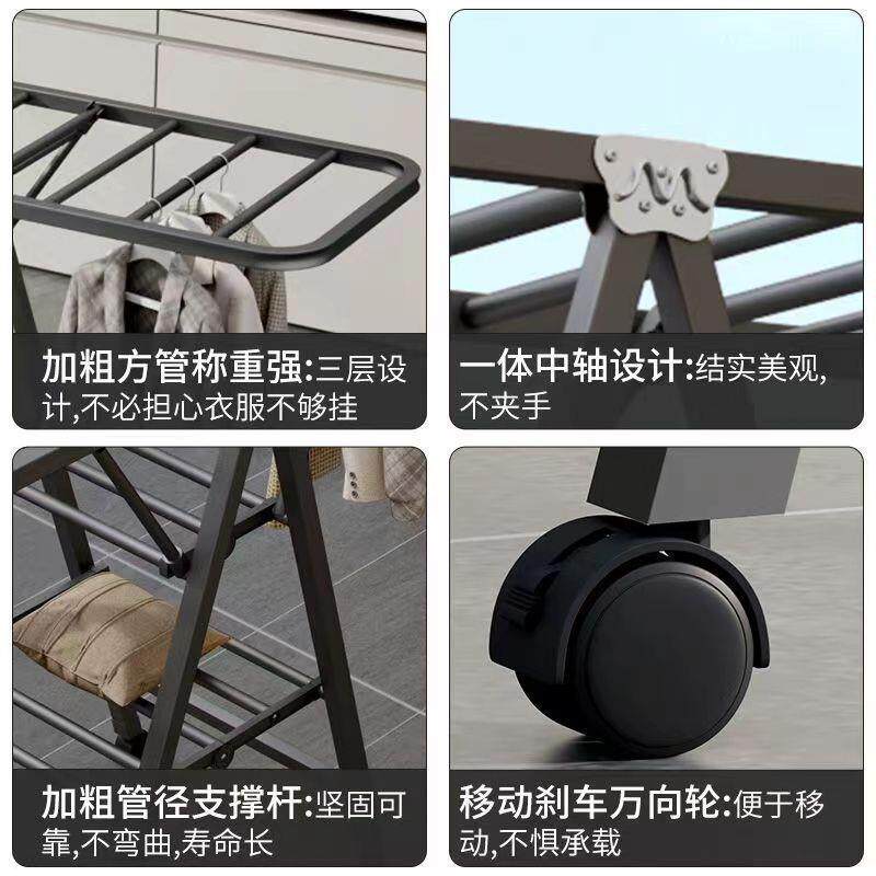 叠晾衣衣架落地家用卧折室内台晒架bDh8Dqsm婴儿阳简易凉晒衣杆挂