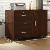 公室文件柜桌下CHC纳收柜可移动带锁屉抽柜木质储物边柜矮办柜小