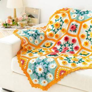 苏苏姐花团锦簇毯打YYA发i时间dy编制作毛线团织钩针家材料包譱