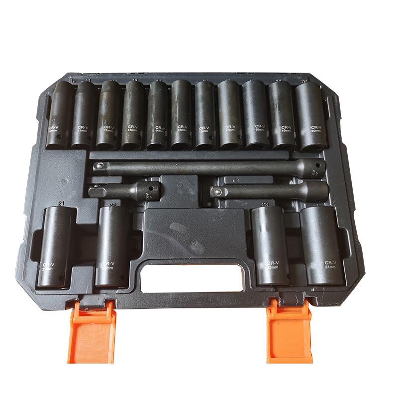 18pcs炮18件套套筒1/2寸外角六加深套筒0现货1-24mm风套筒套装