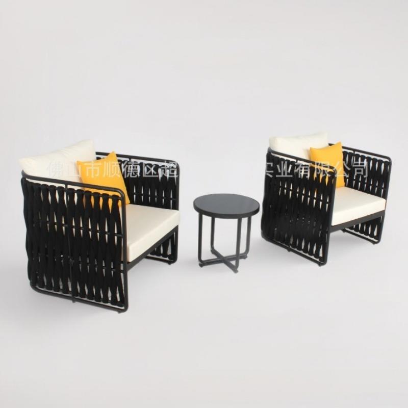 户外休藤闲藤编桌椅茶几套三件软装阳台CF2727-A庭院北欧椅沙发一