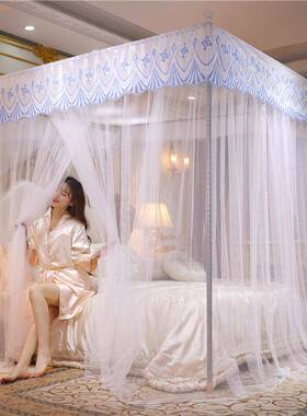 加蚊帐家用落地1.廷5米厚加密单双门人69-81.8米三开宫1.2m公主风
