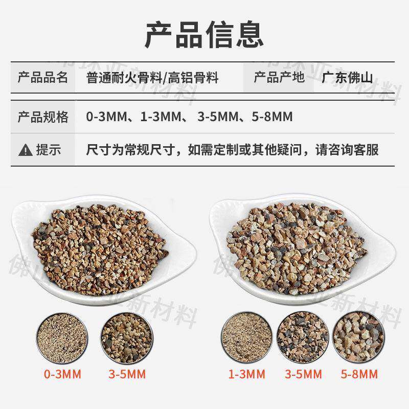 高铝骨料耐砂沙耐火水材GAU料耐高温耐磨火加泥搅矾拌浇注料炉料
