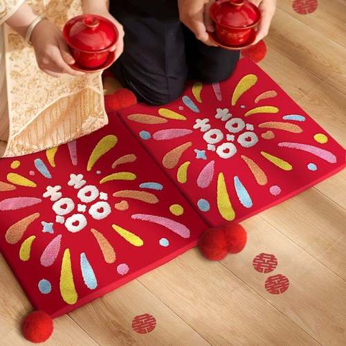 结婚抱枕一对喜新庆色红客厅字沙发婚厂家直供喜靠枕婚庆跪垫婚房