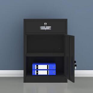 钢制文件柜铁皮柜带锁小柜家用床头子柜码锁密活室动柜办公抽见详