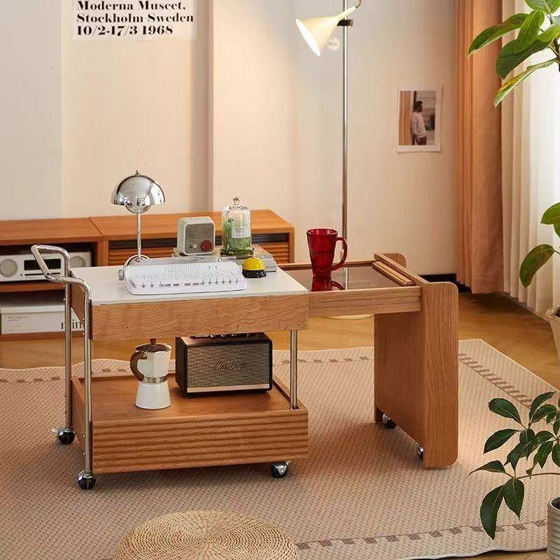 实木茶几可樱动升茶几日移式桃木实木家降具茶水柜边rg589741几岩