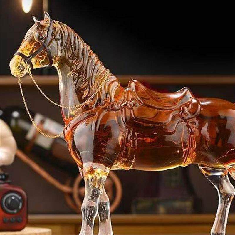 造新品酒十二生肖马泡瓶马到成功型醒型酒MMT器高硼硅酒瓶动物玻