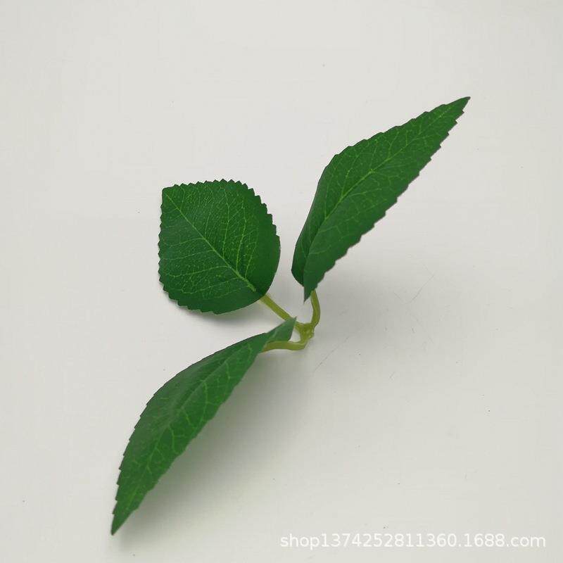仿真花13丝印玫瑰厘米丝过印射骨玫瑰叶植物墙花环通纹路瑰叶玫厂