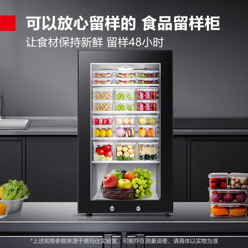 学校幼儿园食品留样柜专r用带锁酒店饮料小型冰箱保鲜冷藏箱展示