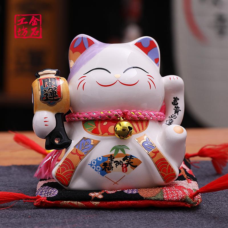 金石SC5024工坊招财爱猫小小摆件办公室可桌车上车载小号迷你面家