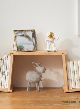 实木XVZ小书架简约桌上办室收架纳简易桌面置物书立书架挡书靠创