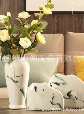 中式花瓶客厅陶插干器花酒店玄关摆家居瓷瓷器复古陶罐OPC套装坛