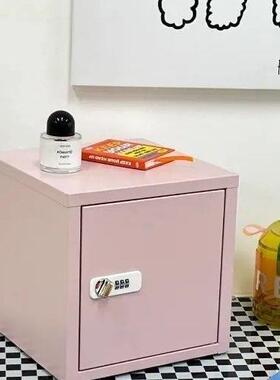 桌面密码储保码箱储35008物柜迷你密柜家用险箱铁皮物箱小铁柜收