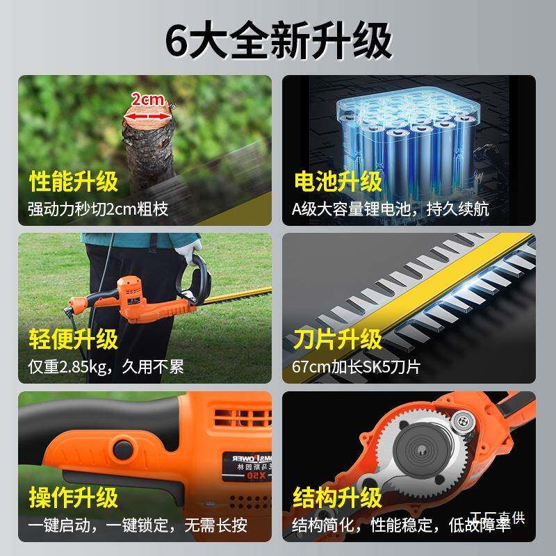 充电式锂电电动绿化茶机叶树球修剪机剪茶家篱用园林ltao6063绿灌