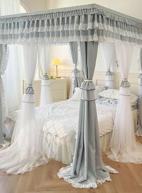 双横公主风丝2303花边家三用免安蕾装杆不锈钢双轨开门双层遮光落