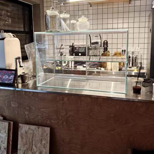 面包柜展示柜咖啡店台上超白玻璃柜甜品店蛋糕常温柜现烤展示架