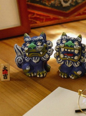 狮三百丨狮欢喜石狮子摆件文创可爱石敢当厦门旅游纪念品