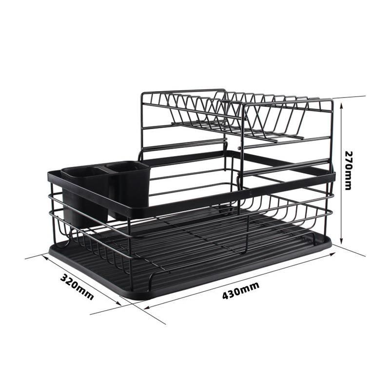 厨房置物架餐具收纳沥水碗架沥水架台面整理双层碗碟架金属收纳架