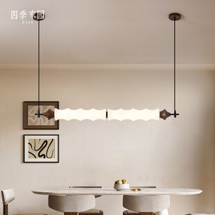 法式中古餐厅吊灯设计师高级感宋式美学一字长条简约吧台茶室灯具