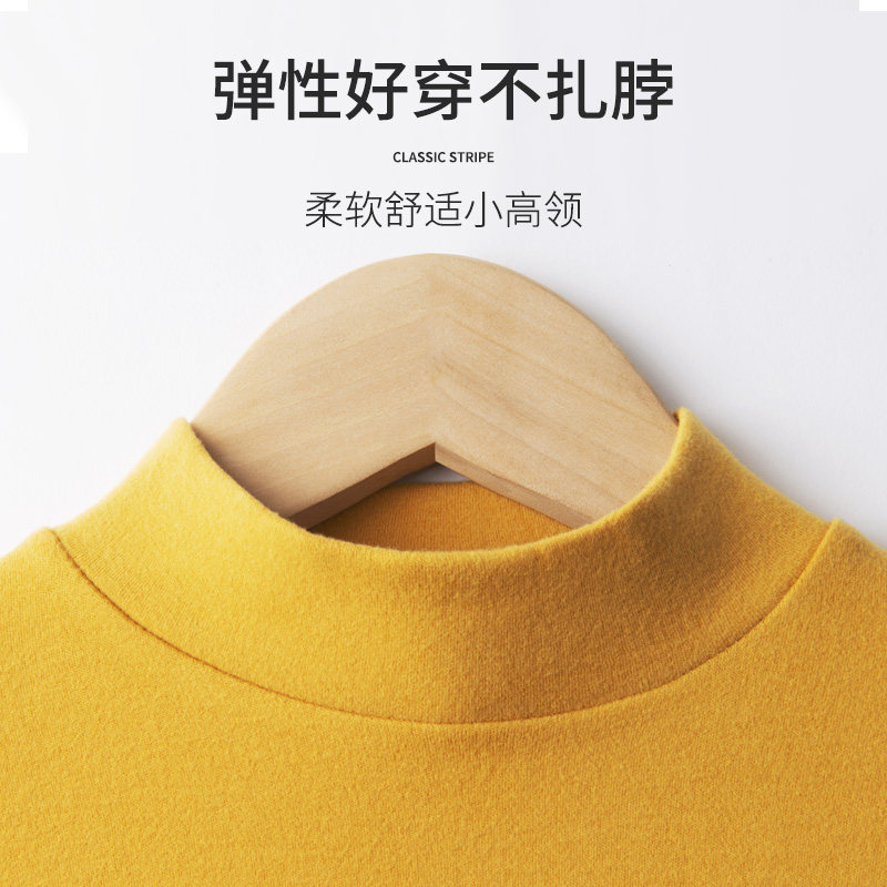 德绒中领男童保暖内衣套装加绒加厚纯棉大童半高领儿童秋衣秋裤男