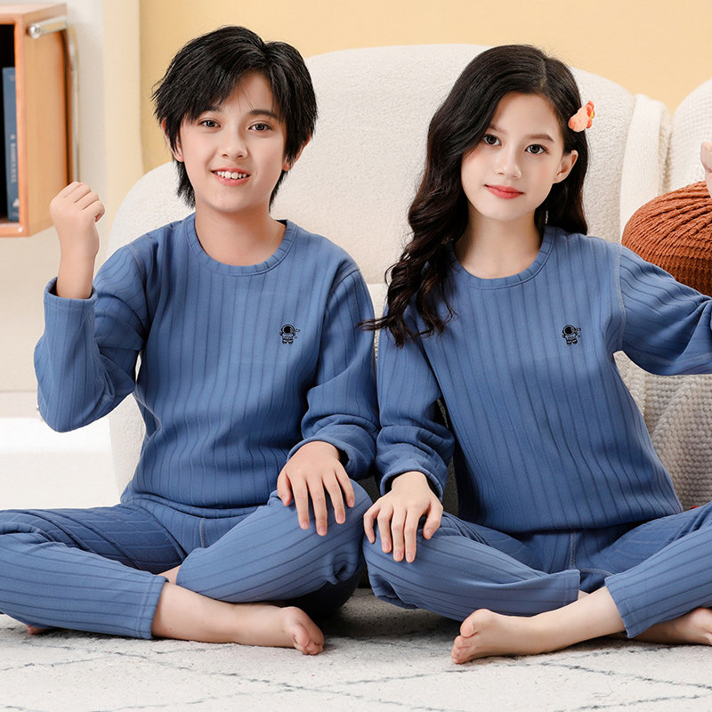 儿童保暖内衣套装加绒加厚秋衣秋裤冬季男童线衣线裤女童大童睡衣