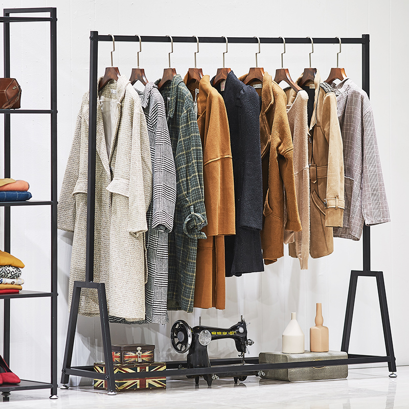 衣架服装店专用展示架落地式铁艺货架女装挂衣杆中岛架陈列架