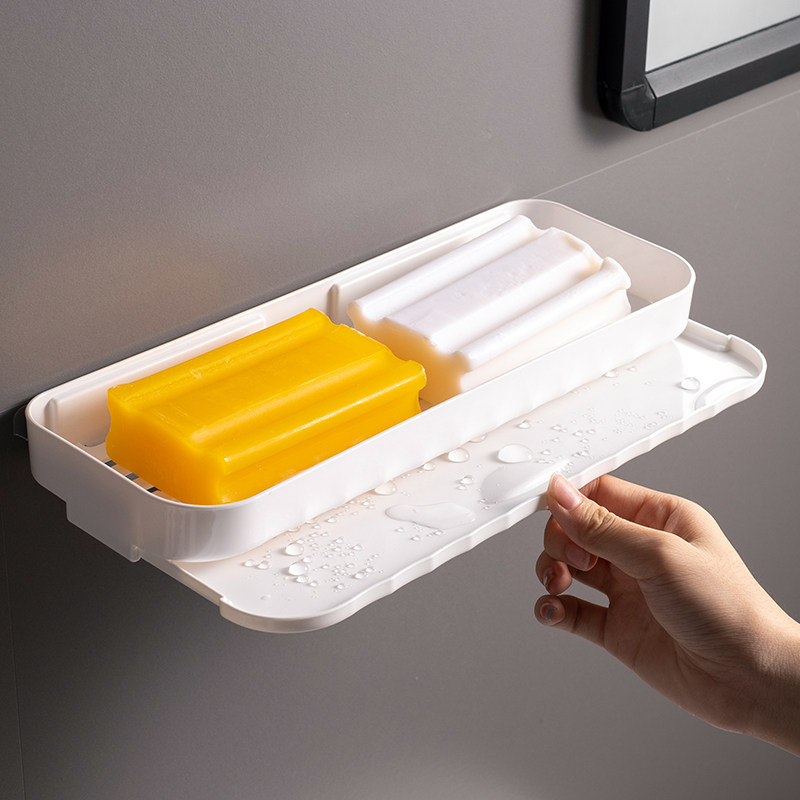 大号肥皂架置物架浴室塑料肥皂盒皂架免打孔壁挂式香皂架厕所角架