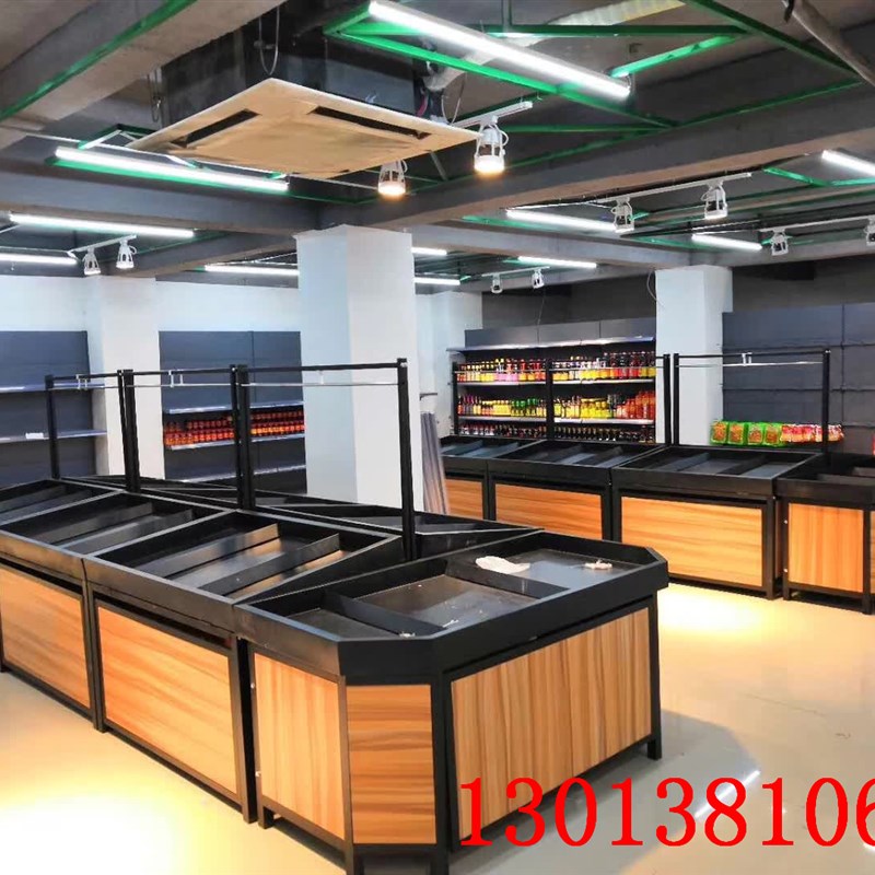 超市蔬菜架水果架水果店便利店永辉款水果货架钢木展示架