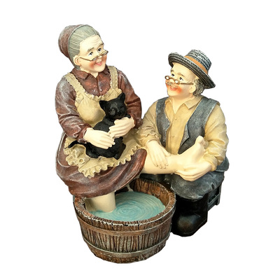 创意生日礼物老人老头老太太家居装饰品小摆件爷爷奶奶白头偕老