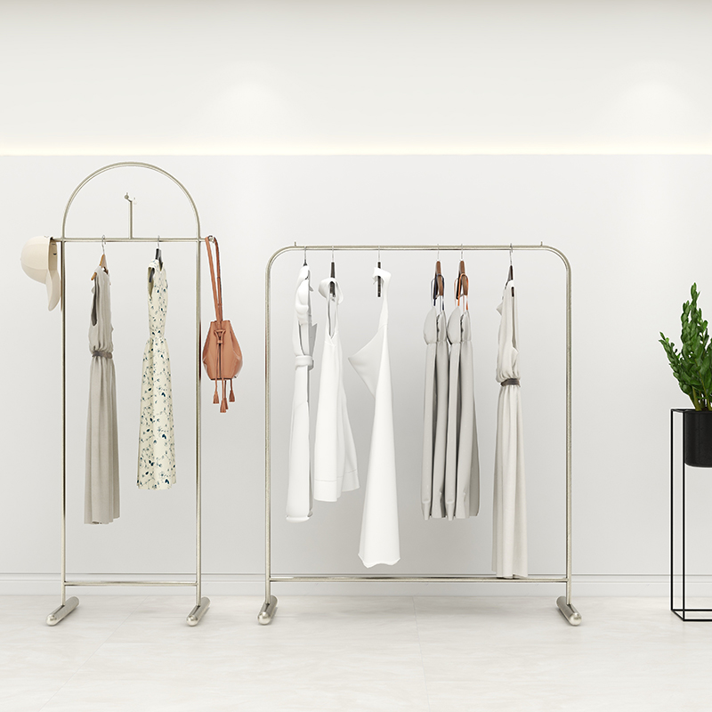 不锈钢服装店展示架落地式简约陈列女装货架网红中岛童装衣服架子