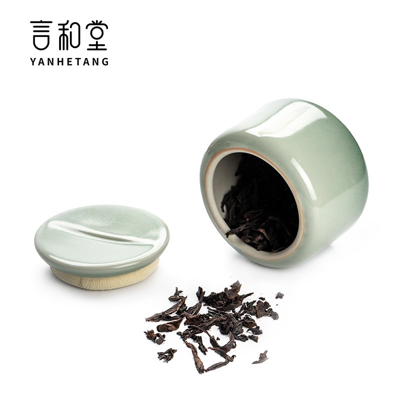言和堂陶瓷茶叶罐家用防潮密封罐储物罐小号茶罐迷你便携罐子空罐