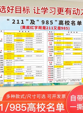 全国985211大学挂轴地图墙贴中国高校分布图高三班级文化教室布置