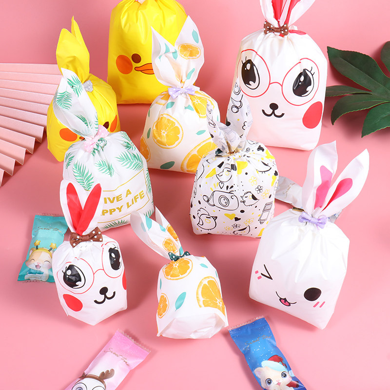 牛轧糖可爱兔耳朵点心包装袋雪花酥曲奇饼干烘焙包装食品自封袋子