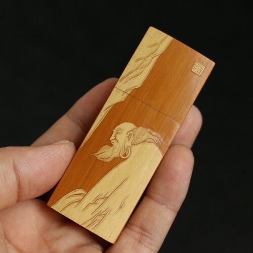 玉竹留青牙签盒东阳名家戚挺飞本工纯属个精工留青雕刻工艺文玩竹