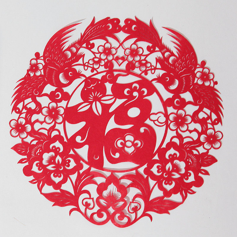 福字传统剪纸窗花画新房乔迁年货手工万福字贴花门贴玻璃贴10个装