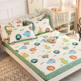 榻榻米床笠定制订做纯棉单件全棉夹棉加厚儿童1.35米床垫套罩春秋