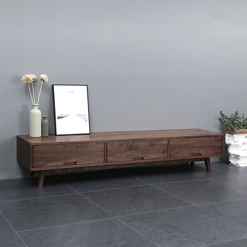 春秋胡桃/北欧黑胡桃木电视柜 /1.6/1.8/2米日式橡木简约实木地柜