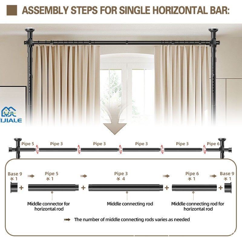 室内分隔遮光布承重杆单杆免打孔隔断帘门帘遮光窗帘伸缩杆一整套